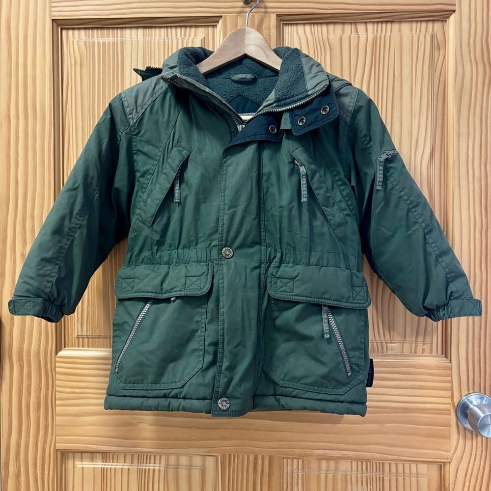 Below Zero by S Rothschild Forest Green Puffer Jacket With Hood, Lots of Pockets